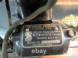 Antique SINGER SEWING MACHINE no 99 KNEE CONTROL LEVER BAR 1926 bentwood case