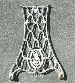 Antique SINGER Sewing Machine Table Treadle Base Legs Cast Iron Industrial Pair
