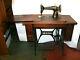 Antique Singer Sewing Machine With Table Plus Accessories And Oil Can C3991680