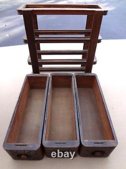 Antique SINGER TREADLE SEWING MACHINE SET OF 6 DRAWERS withFRAMES Solid