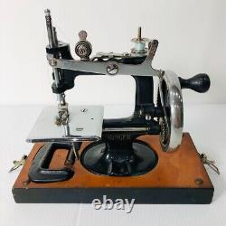 Antique SINGER Toy Sewing Machine Made in U. S. A. Used With Case Rare From Japan
