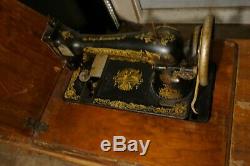 Antique Singer 127 Sphinx Treadle Sewing Machine Model with bench