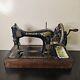 Antique Singer 128, 128k Hand Crank Sewing Machine With Rococo Decals