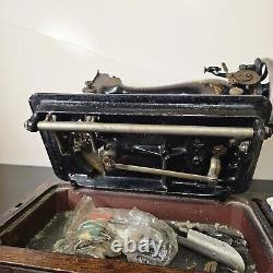 Antique Singer 128, 128K Hand Crank Sewing Machine with Rococo decals