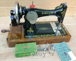 Antique Singer 128K Sewing Machine-Rococo Decals with accessories & Manual
