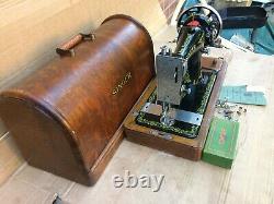 Antique Singer 128K Sewing Machine-Rococo Decals with accessories & Manual