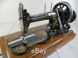 Antique Singer 12k'New Family' Ottoman Carnation Fiddlebase Sewing Machine
