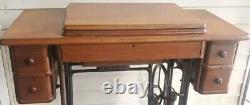 Antique Singer 15 66 201 306+Treadle Sewing Machine Table Top+4 Drawers NO BASE