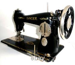 Antique Singer 15K Nickel plated special sewing machine leather RARE vintage vtg