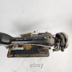 Antique Singer 1916 Model 66 Sewing Machine Red Eye With Electric Motor Working