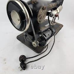 Antique Singer 1916 Model 66 Sewing Machine Red Eye With Electric Motor Working