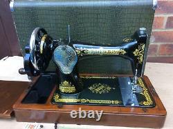 Antique Singer 28K Sewing Machine with Case and Instruction manual