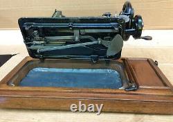 Antique Singer 48K Sewing Machine with Case and Ottoman Carnation Decals 1903