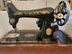 Antique Singer 99 Sewing Machine Euc In Base With Pedal And Power Cord Runs Good