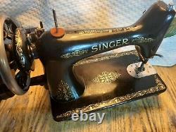 Antique Singer 99k Handcrank Leather Serviced Video Working F5267005