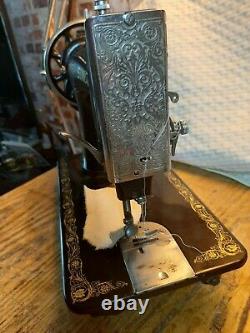 Antique Singer 99k Handcrank Leather Serviced Video Working F5267005