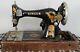 Antique Singer Black & Gold Tone Ornate Sewing Machine Serial No. Aa147703