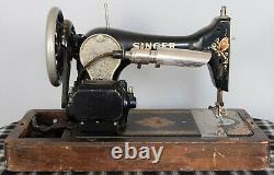 Antique Singer Black & Gold Tone Ornate Sewing Machine Serial No. AA147703