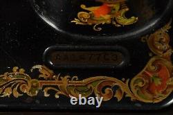 Antique Singer Black & Gold Tone Ornate Sewing Machine Serial No. AA147703