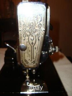 Antique Singer Electric Sewing Machine 221-1 withOriginal Case & Accessories