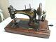 Antique Singer Hand Crank Sewing Machine With Wood Case