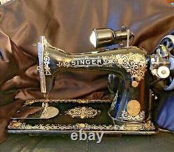 Antique Singer Mfg Co. Black Sewing Machine No. 15 Serial No. G896416