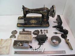 Antique Singer Model 115 Sewing Machine Gold Leaf Motor Attachments Manual