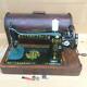 Antique Singer Model 66-1 Lotus Decals Back Clamp Hand Crank Sewing Machine