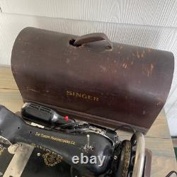 Antique Singer Portable Sewing Machine Model 128 1930s Works