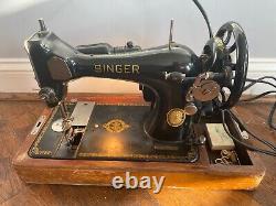 Antique Singer Portable Sewing Machine Model 128 JC683825 1930's-50's TESTED