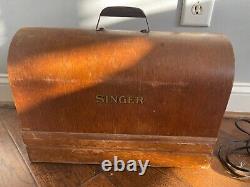 Antique Singer Portable Sewing Machine Model 128 JC683825 1930's-50's TESTED