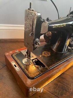 Antique Singer Portable Sewing Machine Model 128 JC683825 1930's-50's TESTED