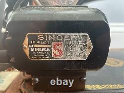 Antique Singer Portable Sewing Machine Model 128 JC683825 1930's-50's TESTED