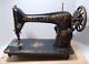 Antique Singer Red Eye Model 66 Electric Sewing Machine With Belt-driven Motor