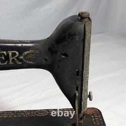 Antique Singer Red Eye Treadle Head Sewing Machine 1900's G6266372 (Untested)