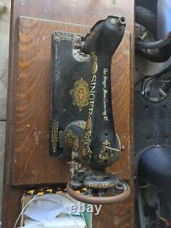 Antique Singer Red Eye Treadle Head Sewing Machine 1910 Serial #G2758903