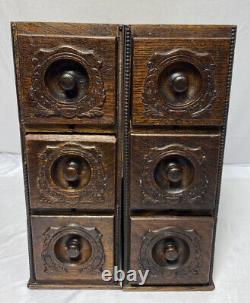 Antique Singer Set of 6 Wood Drawers withRack Treadle Sewing Machine Triple Drawer