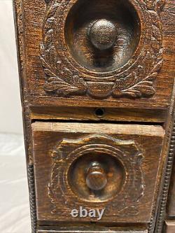 Antique Singer Set of 6 Wood Drawers withRack Treadle Sewing Machine Triple Drawer