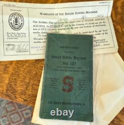 Antique Singer Sewing Machine 1921 No 15 In Cabinet with Part 121021 WORKS