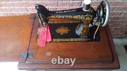 Antique Singer Sewing Machine 1923 Oak Cabinet Treadle Powered