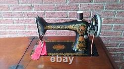 Antique Singer Sewing Machine 1923 Oak Cabinet Treadle Powered