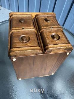 Antique Singer Sewing Machine 4 Drawer Set. Beautiful Tiger Oak