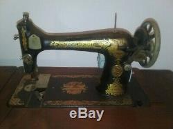 Antique Singer Sewing Machine And Table Egyptian Revival Sphinx Vintage