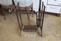 Antique Singer Sewing Machine Base Cast Iron Pressed Metal Sides #1551