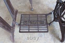 Antique Singer Sewing Machine Base Cast Iron Pressed Metal Sides #1551