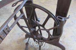 Antique Singer Sewing Machine Base Cast Iron Pressed Metal Sides #1551