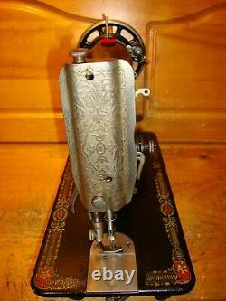 Antique Singer Sewing Machine Head Model 66 Red Eye, Serviced