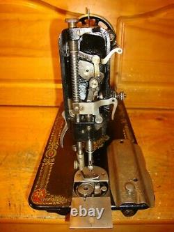 Antique Singer Sewing Machine Head Model 66 Red Eye, Serviced