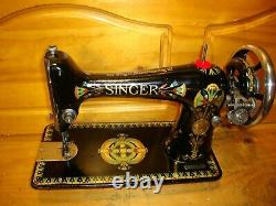 Antique Singer Sewing Machine Head Model 66'lotus', Serviced, #h109764