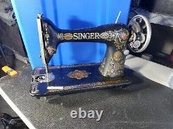 Antique Singer Sewing Machine Head Model 66'red Eye' #g356511